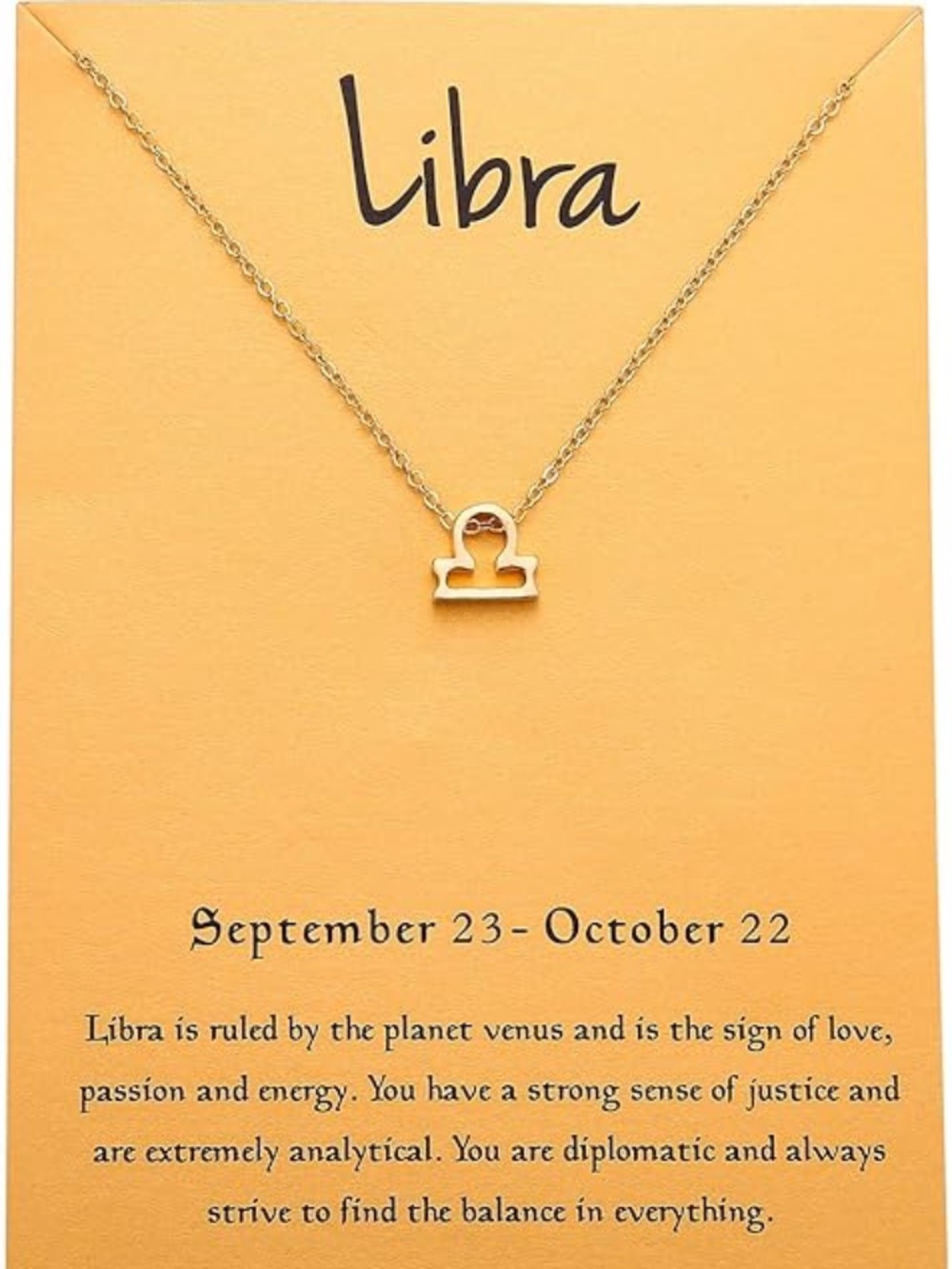Libra Zodiac Sign - Women's Gold Plated Necklace